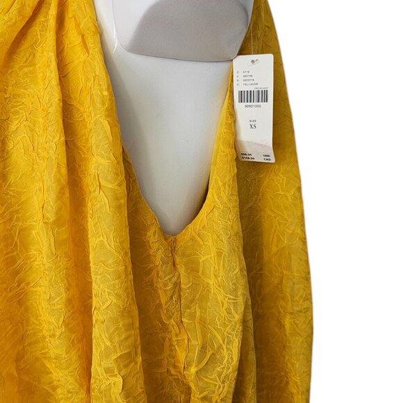 Anthropologie Halter Parachute Bubble-Hem Tank Blouse Toggle Back Yellow XS, NWT - Picture 7 of 10